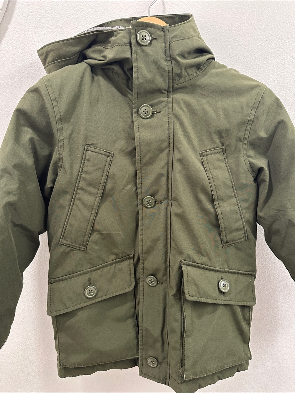 GAP Olive Green Hooded Kids Heavyweight Winter Parka Jacket - Picture 3 of 7